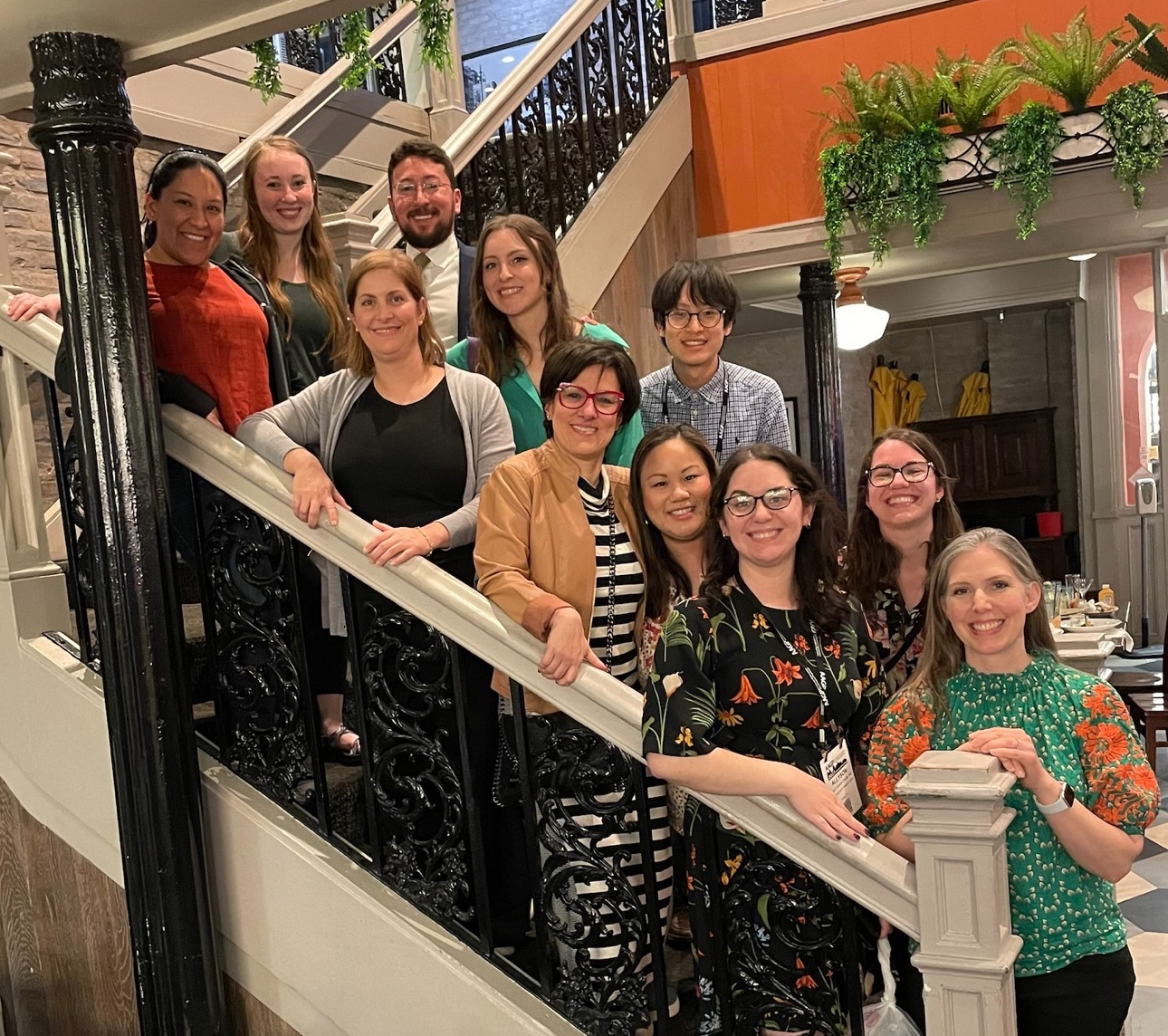 Psychiatry faculty and trainees pictured on a staircase
