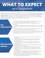 A thumbnail of the linked pdf: What to Expect - Complainants