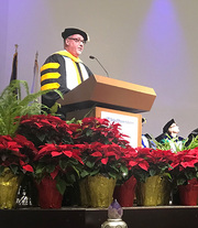 Dr. Jon Williamson, Dean of the School of Health Professions, presented degrees and certificates to the graduates.