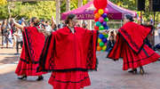 The Alma Salvaje Dancers represent Argentina with beautifully decorated dresses.