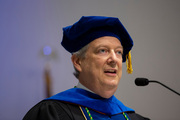 Dr. Andrew Zinn, Dean of the Graduate School of Biomedical Sciences, addresses the audience.