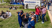 Some were focused on the eclipse and others wanted to preserve the memory with a quick selfie.