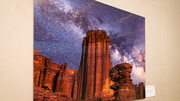 A digital art image called Milky Way behind Fishers Towers, Moab, UT, was submitted by Claus Roehrborn, M.D.