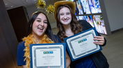 Emely Pena Castro and Kendall Darr, nurses from 11 Green at William P. Clements Jr. University Hospital, flash their PACT smiles.