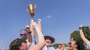 Staff from UTSW at Richardson/Plano celebrate their 19-6 kickball game win. Their team name: Not Fast Just Furious.