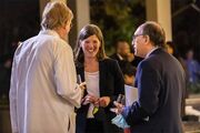 Awardee Dr. Nisa Kubiliun shares a light moment with Drs. Mack Mitchell (left), Professor of Internal Medicine and Vice President for Medical Affairs, and Neil Rofsky (right), Professor and Chair of Radiology.