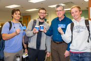 From left: Robert Maples, Graduate School student; Philip Schmiege, Graduate School student; Dr. Stuart Ravnik, Associate Dean in the Graduate School; and Ryan Otto, Graduate School student