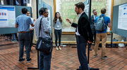 Researchers from across the UT System share their research at the Inaugural UT System AI Symposium in Health Care poster session.