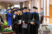 Graduate Program Chairs line up for the Commencement processional.