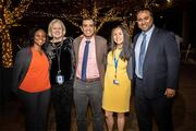 From left: Dr. Cindy Darnell Bowens (President’s Award recipient), Dr. Maeve Sheehan (Faculty Awards Committee Co-Chair), Dr. Ethan Sanford, Dr. Nina Sanford (Rising Star recipient), and Dr. Reuben Arasaratnam (Rising Star)