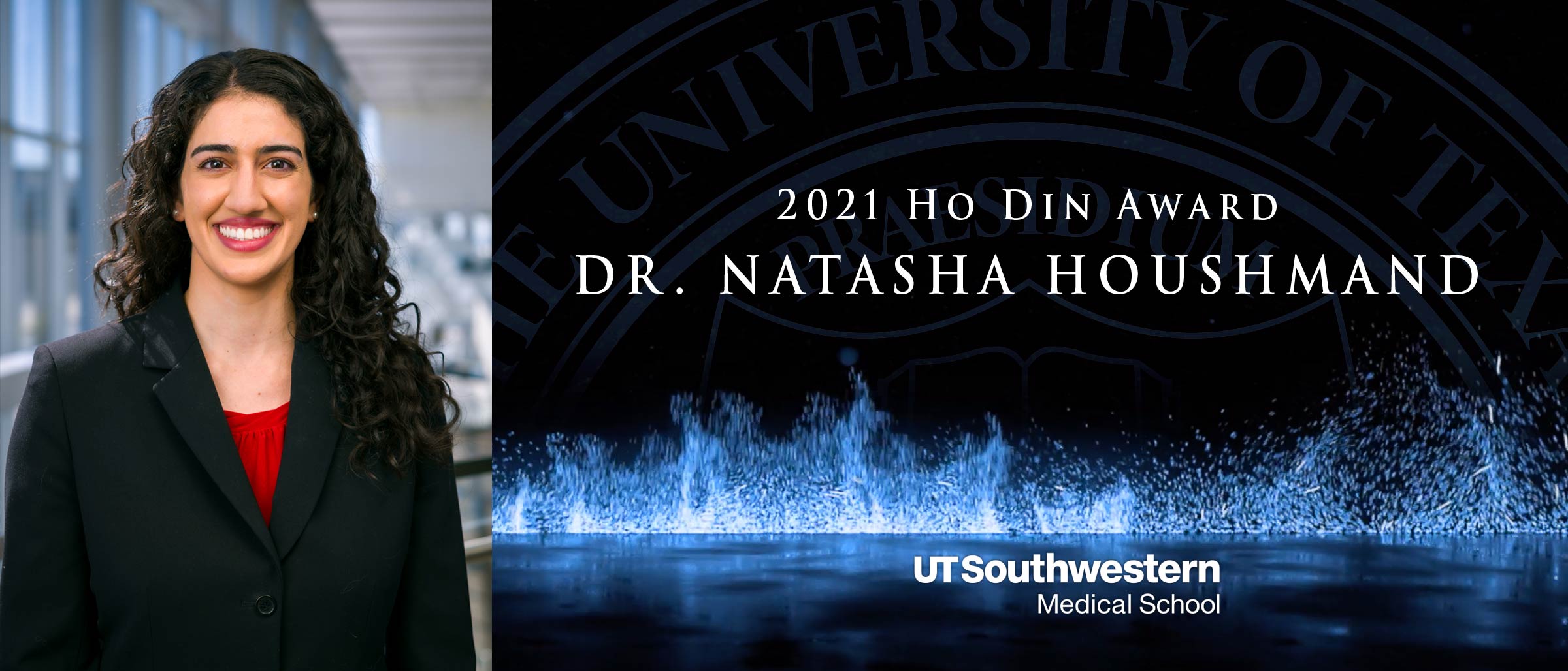 Woman in black suit jacket, Dr. Natasha Houshmand
