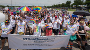 Parade: More than 300 members of the UTSW community and friends walk in the parade to show their support for the LGBTQ community.