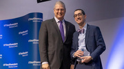 Dr. Efron with David Sher, M.D., with the Patient and Family Recognition Award.