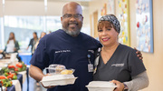 Marvin King (left) Certified Physician Assistant, and Melva Jones, Licensed Vocational Nurse, pose for a photo.