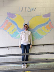 Medical student Kendra Maple strikes an angelic pose for the camera.