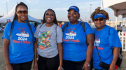 Walkers gather at the UTSW tent to start the morning.