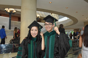 UTSW Medical School students in lobby following commencement