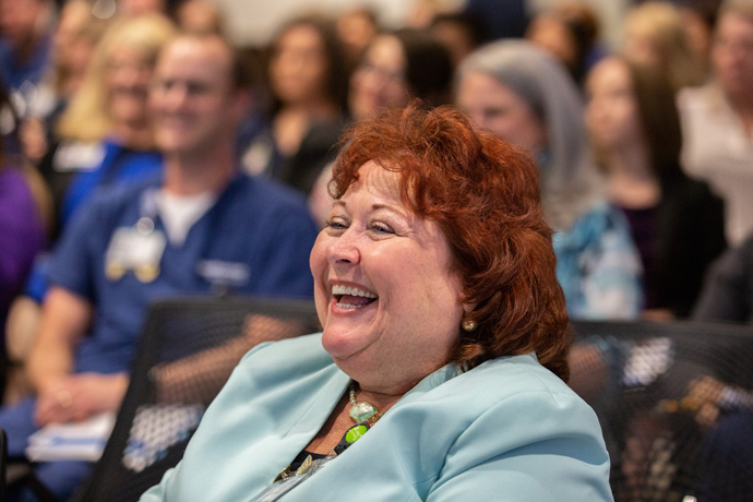 Victoria England, Associate Chief Nursing Officer, enjoys the moment.