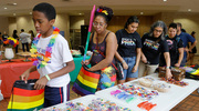 Visitors grabbed some festive swag during the brunch.