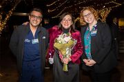 Dr. Lina Chalak (center) celebrates with colleagues.