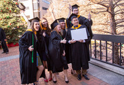 From left: Alexandra Yost, Mackenzie Aguillard, Bethany Hart, Alicia Garcia, James Teng, and Ken Nikaidoh, master of physician assistant studies graduates