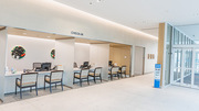 A welcoming check-in counter greets patients.