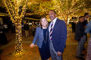 Dr. Heidi Roman, recipient of the President’s Award for Diversity and Humanism in Clinical Care, smiling for the cameras along with Dr. Byron Cryer.