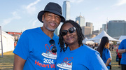 Downtown Dallas serves as a picturesque backdrop before the walk.