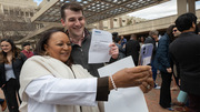 Paul Arthur Gudmundsson and Shawna Nesbitt, M.D., take a selfie showing off Paul’s match letter.