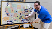 Garrett Sherrill places his photo on the map where he is headed for residency, UT Southwestern.