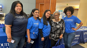 Trailblazer and “Grandmother of Juneteenth” Opal Lee visits UT Southwestern’s health fair table at the Fort Worth event.