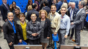 Watson Award recipient Dr. Kowalske with colleagues from Physical Medicine & Rehabilitation.