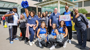 Photo-op with the Mavs dancers and Maniaacs.