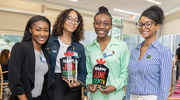 From left: Interns Randi Plair, Madison Malonson, Kennedy Montgomery, and Jade Bishop help out during the festivities.