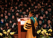 Executive Vice President for Academic Affairs, Provost, and Dean of the Medical School, Dr. W. P. Andrew Lee presents the M.D. candidates.