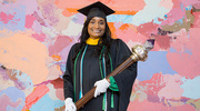 Associate Professor Veronica L. Coleman, M.P.A.S., holds The Vernie A. Stembridge, M.D., Academic Mace.