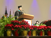 School of Health Professions alumnus Nate Foreman, President of Foreman Therapy Services, offered opening words and concluded the ceremony with the charge to the graduates.