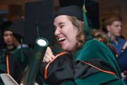 UTSW Medical School students in lobby following commencement