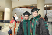 UTSW Medical School students in lobby following commencement