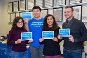 From left: Graduate School students Carla Rodriguez, Tang Fan, Mitzy Cowdin, and Sean Dillard