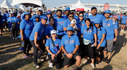 Teams made their own seas of blue in their UTSW T-shirts.