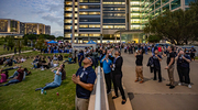 Hundreds of UTSW learners, faculty, and staff gathered for the solar eclipse watch party April 8. The day was one for the books, with entertainment provided by the Dallas Mavericks dancers and mascot, tasty offerings from local food trucks, and live music performances by talented UTSW musicians.