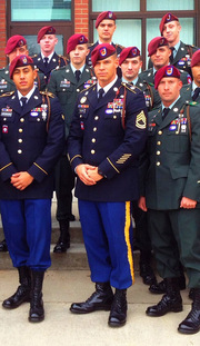 Jeremy Stanton (center), Army<br />Operations Management Materials