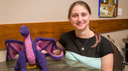 A whimsical crocheted dragon called Kaida earned Katie Head an honorable mention in the Textiles and Fiber Arts (Amateur Division) category.