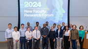 2024 UT Southwestern Medical School New Faculty Research Forum presenters and leaders gather for a group photo.