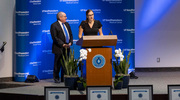 Dr. Voit thanked the entire Geriatrics Division within Internal Medicine and everyone involved in the Hospital Elder Life Program, along with her family for “letting me do what I do.”