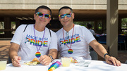 Brunch: UTSW employees Juan Romero (left) and Jerry Soto enjoy the brunch.