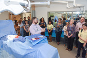 Matthew Kosemund, Clinical Simulation Educator, leads a tour in the Simulated Operating Room in UTSW's new Simulation Center.