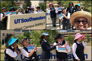 West Campus Building 3 Guest and Patient Services Team, including Lead Patient Services Representative Robert Aparicio; Patient Services Representatives Coral Chacon, Sherri Jefferson, Tim Shaw, Ke’Aisha Willis, Liliana Casiano; and Patient Services Attendant Peggy James.