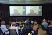 Chief Nursing Executive Susan Hernandez offers remarks via video conference.